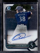 2022 Bowman Chrome Baseball Charlie Welch 1st Rookie Auto