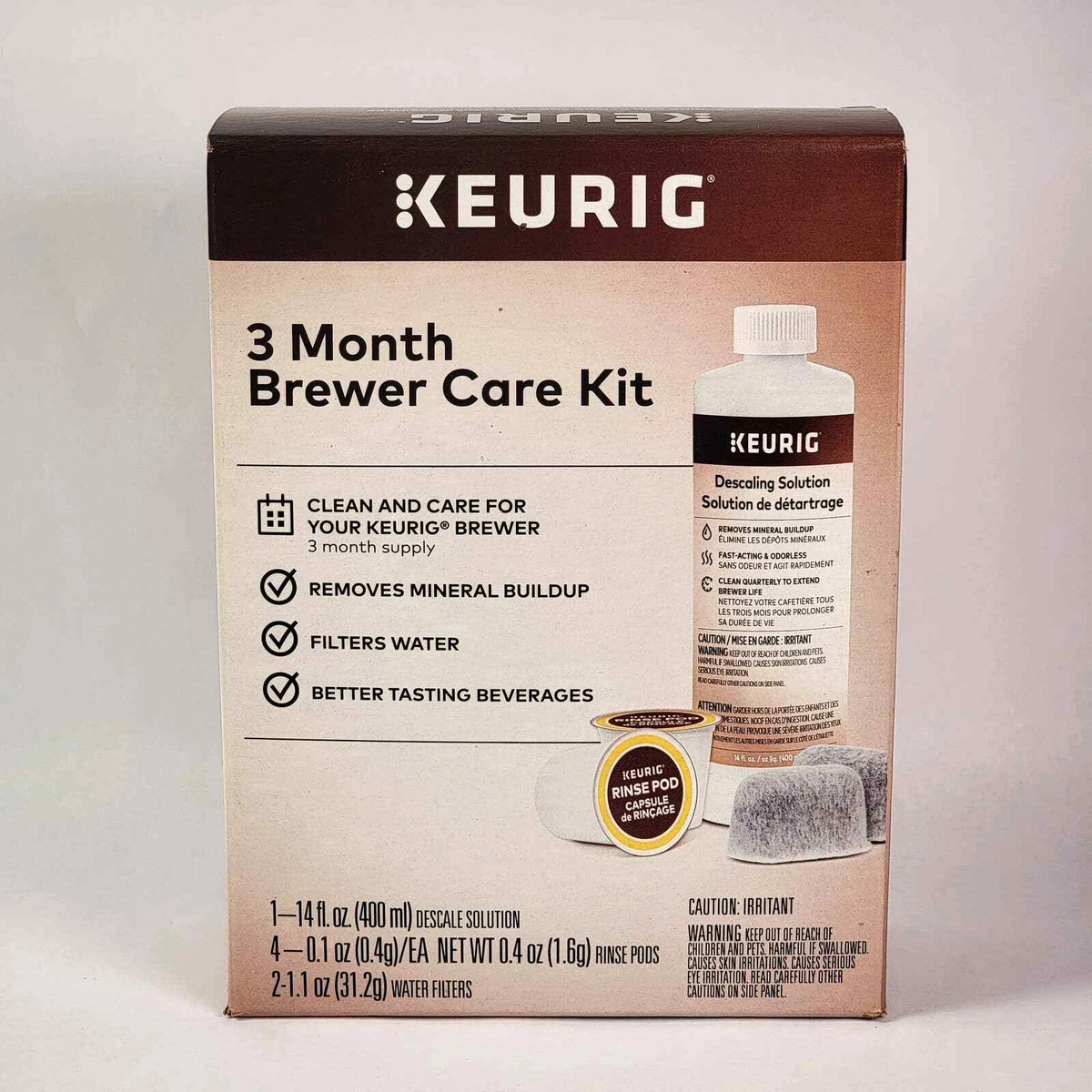 Keurig 3 Month Brewer Maintenance Kit Descaling Solution Filters