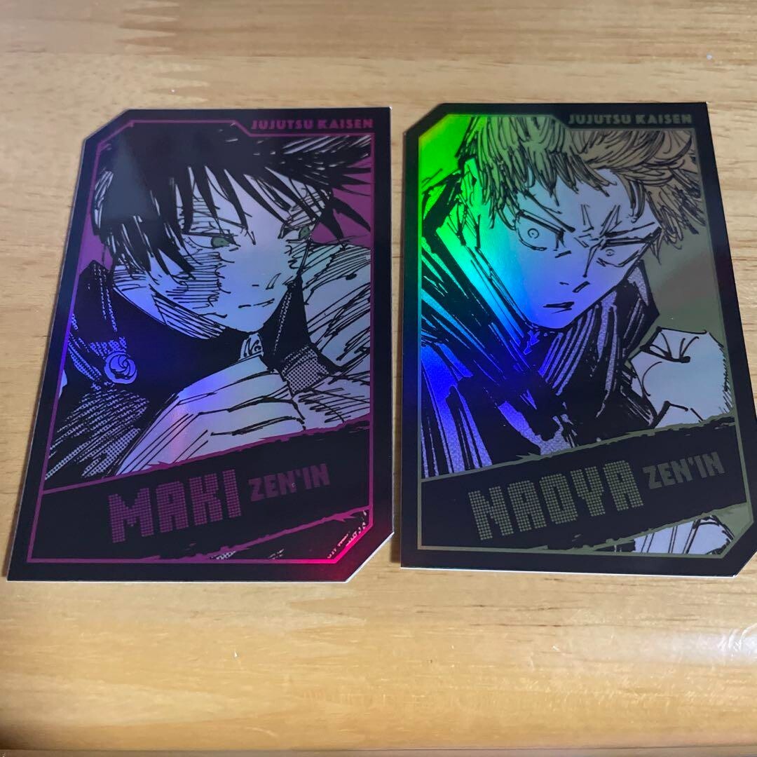NEW Jujutsu Kaisen Holo Card Maki & Naoya Zenin set Jump Festa