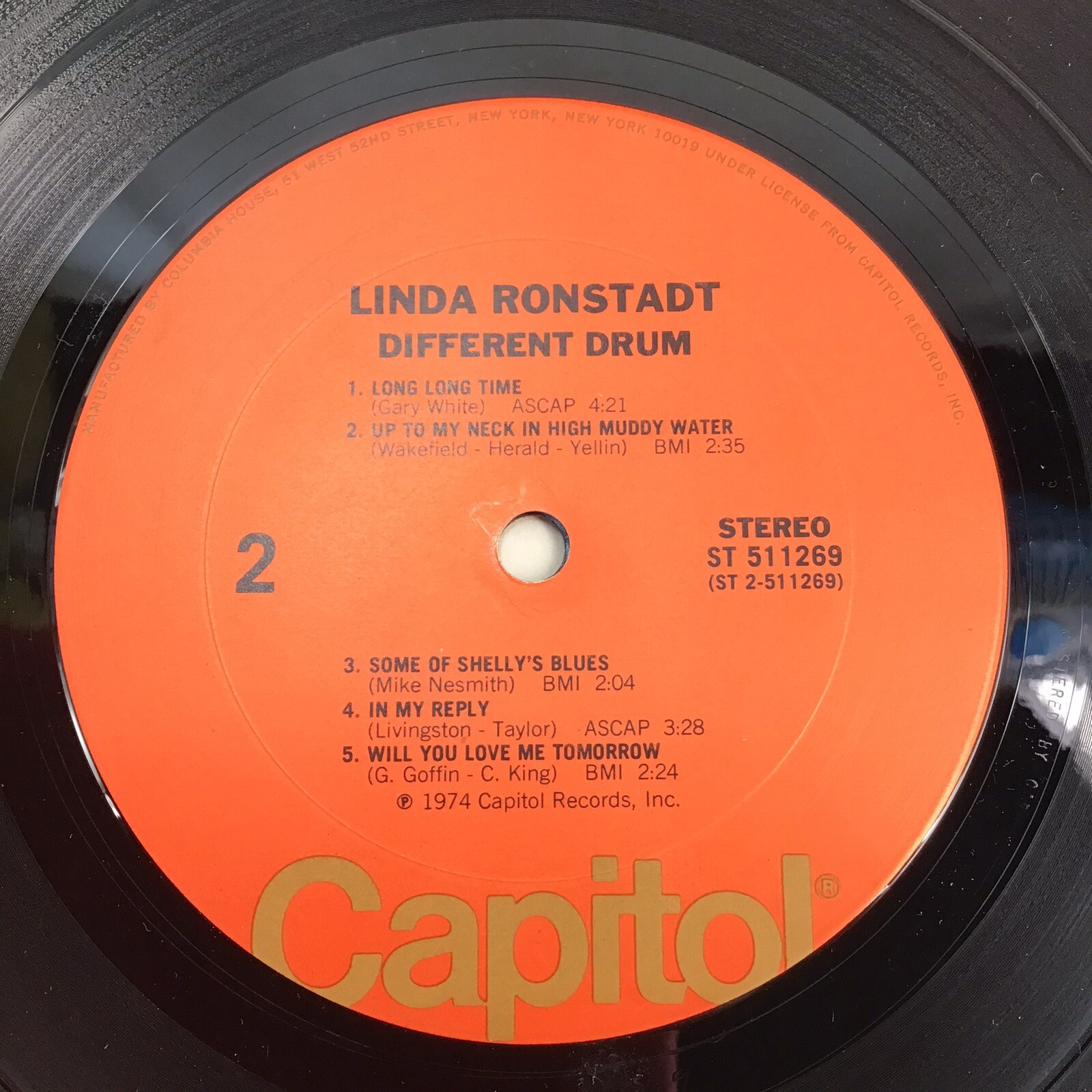 Linda Ronstadt Different Drum 1974 Capitol ST11269 Disk VG eBay