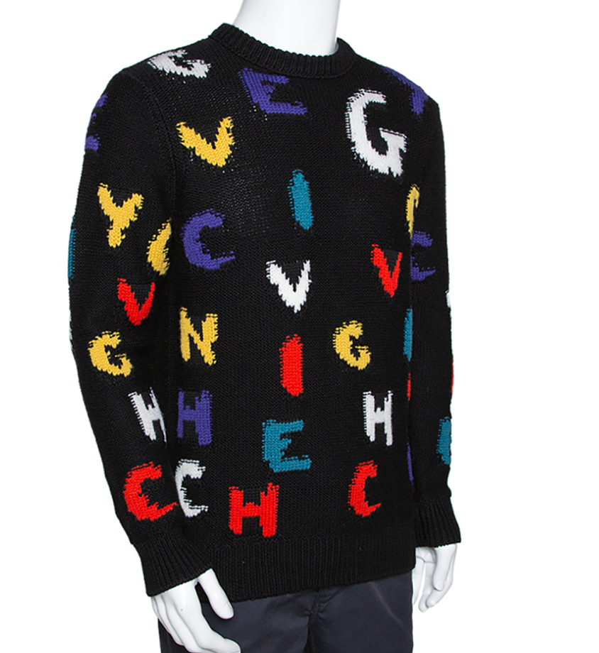 Givenchy jacquard logo intarsia sweater letter | eBay