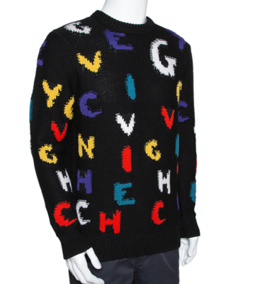Givenchy jacquard logo intarsia sweater letter | eBay