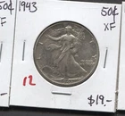 1943-Liberty Walking Half Dollar-XF