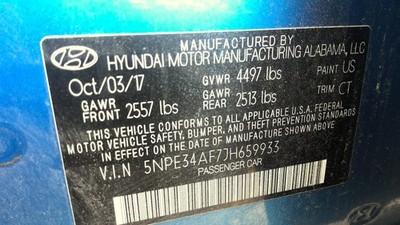 Used Front HVAC Blower Motor fits: 2018 Hyundai Sonata front dash mounted 1.6L t