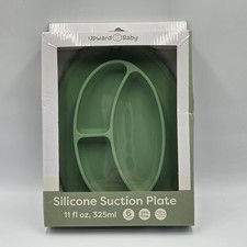 Upward Baby Silicone Divided Suction Plate BPA FREE Food Grade Silicone Green