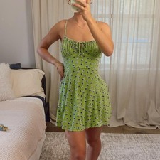 BDG by urban outfitters lime green floral mini dress size S