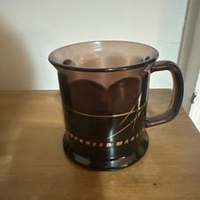 Vintage amethyst Lockheed Martin Glass Coffee Cup Mug made in the USA