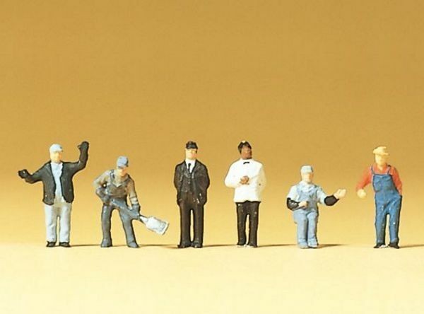 Preiser 79200 N Scale Railroad Personnel United States Workers pkg(6)