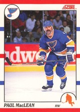 Paul MacLean 1990-91 Score #203 St. Louis Blues