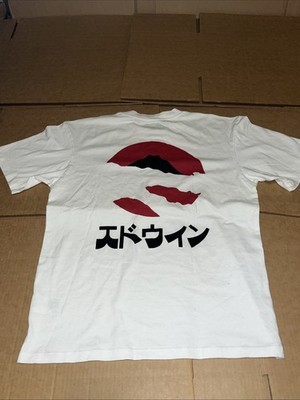 Edwin Japan Kamifuji T-Shirt Men s Size Medium White Kanji Mt Fuji Graphic Tee