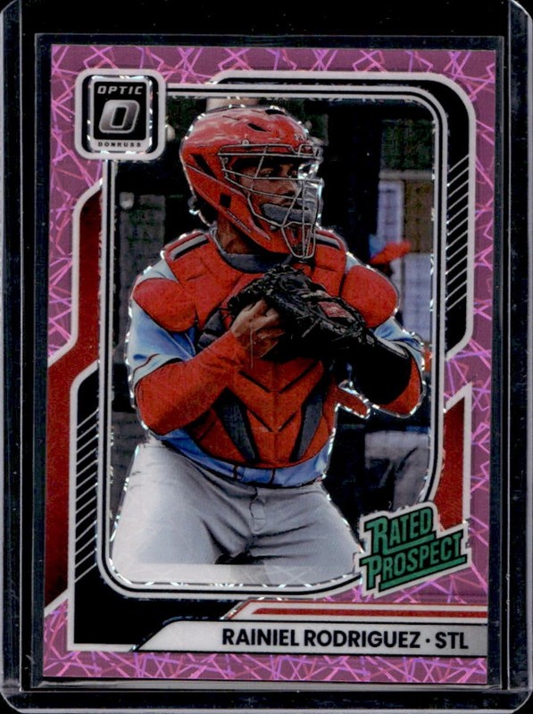 2026 Donruss Rainiel Rodriguez Rated Prospects Optic Pink Velocity Prospect #/79