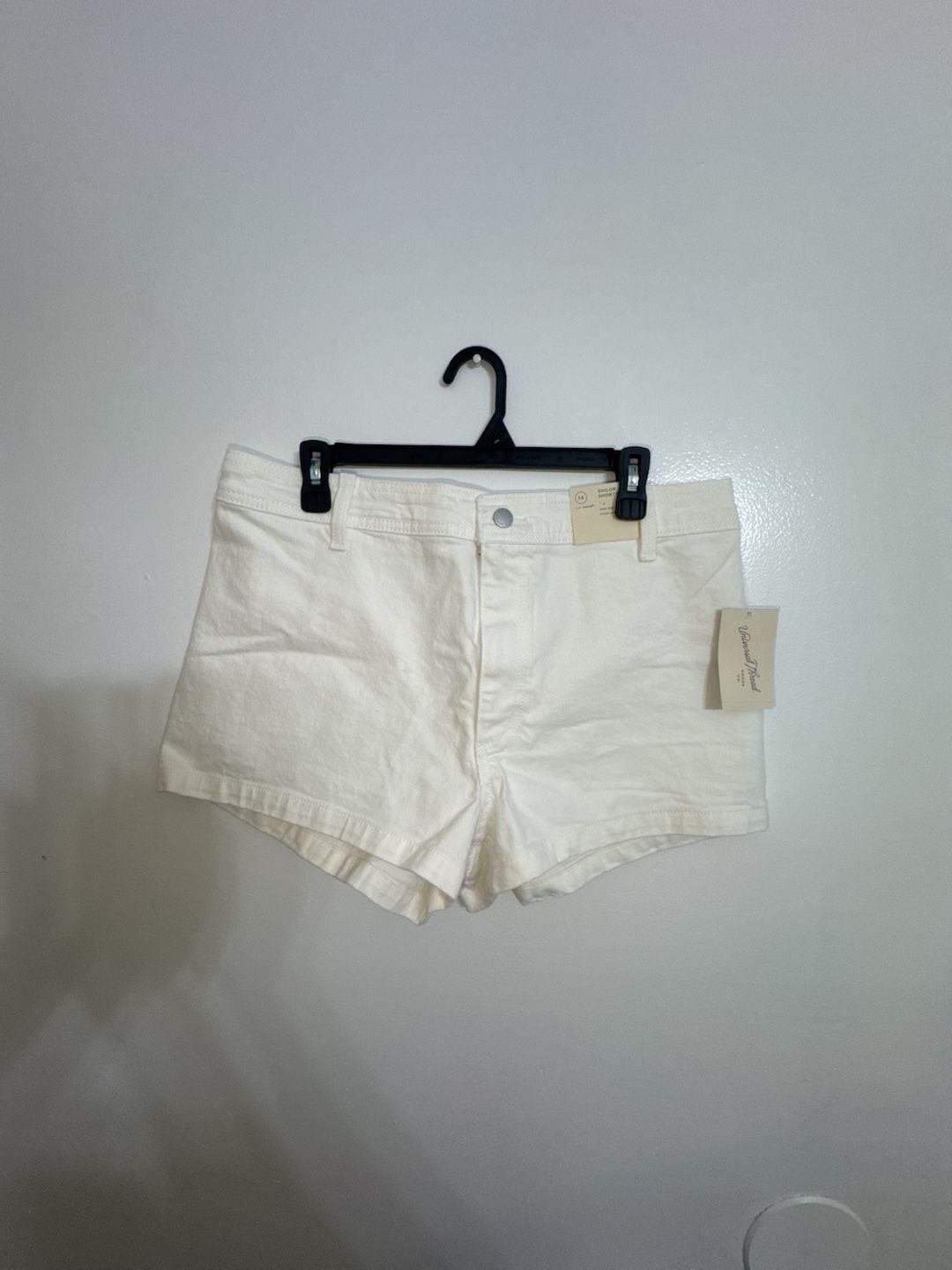 Universal Thread Women's High-Rise Sailor Denim Shorts in Off-White