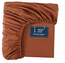 Jersey Fitted Sheet Twin - Superior Elasticity All Around Edges - Snug Fit