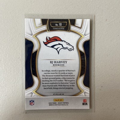 2025 PANINI SELECT FOOTBALL ZEBRA ROOKIE 10 RJ HARVEY DENVER