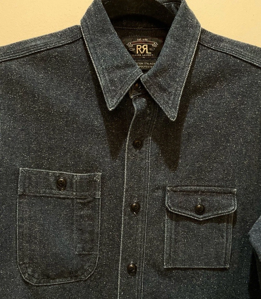 RRL DOUBLE RL DENIM SHIRT JACKET RARE SMALL INDIGO - Image 2 of 2