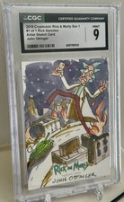 Rick & Morty Artist Sketch 1/1 Card Art Cryptozoic Original CGC Graded 9