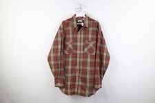 Deadstock Vintage 70s Streetwear Mens Large Rainbow Plaid Collared Button Shirt
