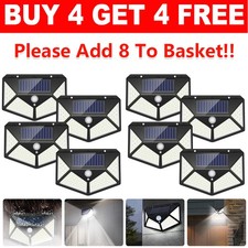 Solar Power PIR Motion Sensor Wall Lights 100 LED Outdoor Garden Security Lamp