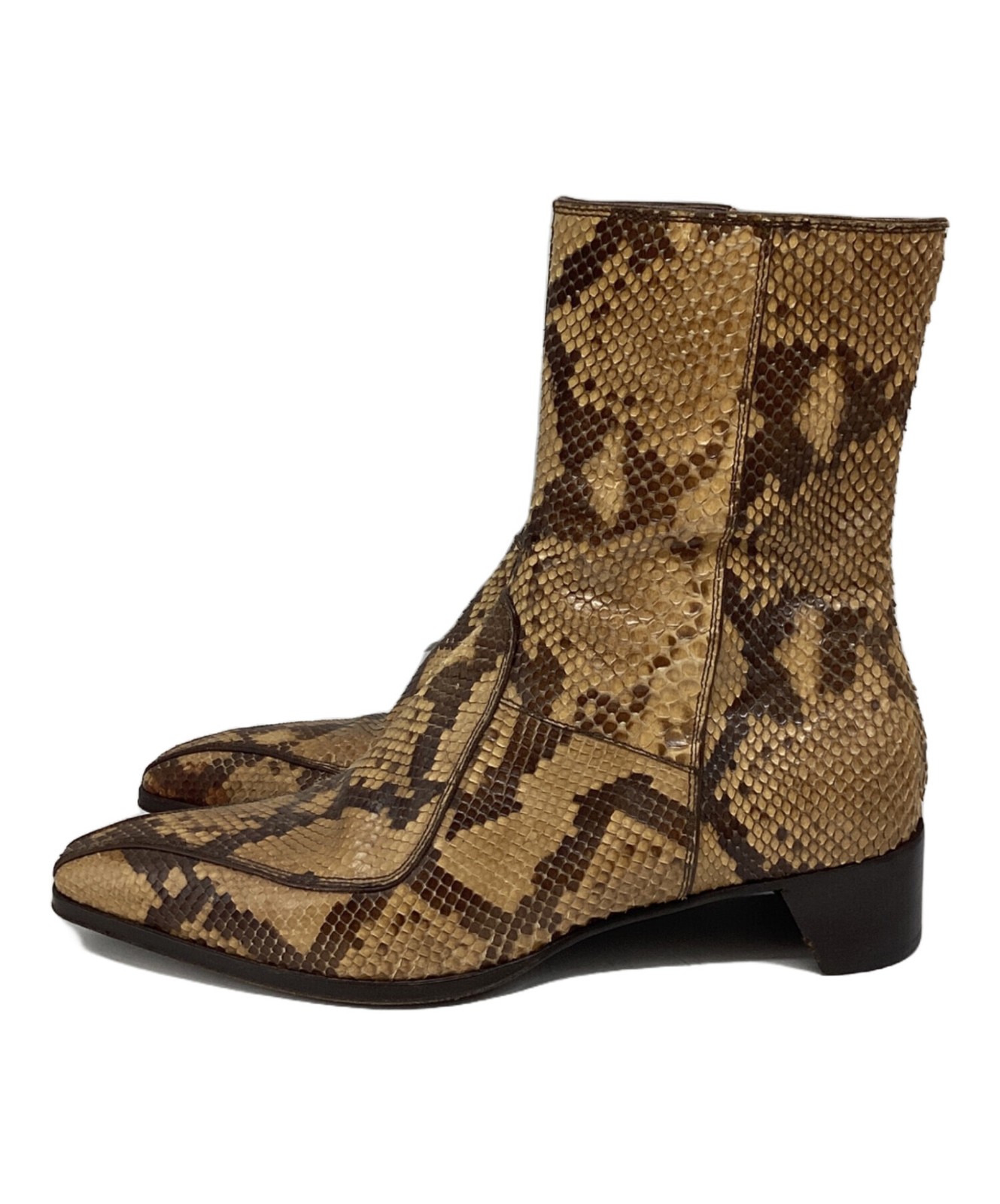 PRADA Side Zip Python Boots Brown Size 38 - image 2