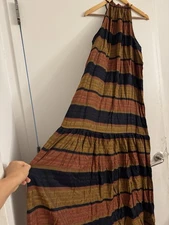 H&M High Neck Maxi Dress Print Size 10