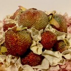 Vintage Strawberry Short Cake Silk Flowers And  Beaded Berries Beautiful 9” — photo 4