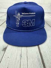Vintage 3M TelComm Products Hat Cap Logo Blue Rope SnapBack VGC!
