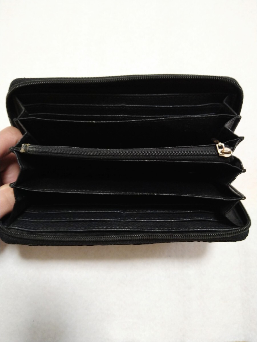 Python snake leather long wallet black - image 5