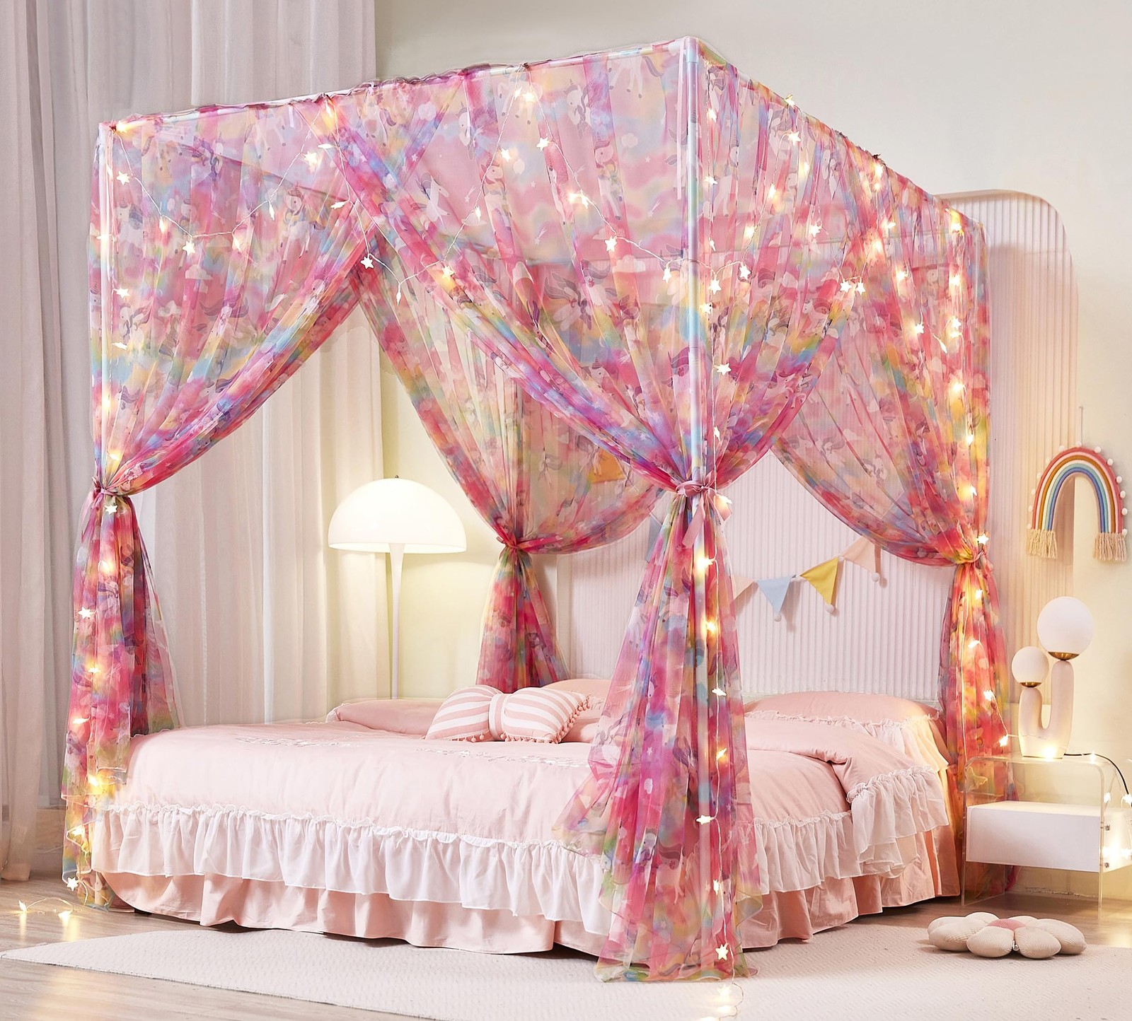 For Girls Canopy Bed Curtains With Lights-canopy For