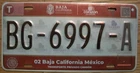 MEXICO state of BAJA CALIFORNIA LICENSE PLATE - BG-6997-A - CAMION