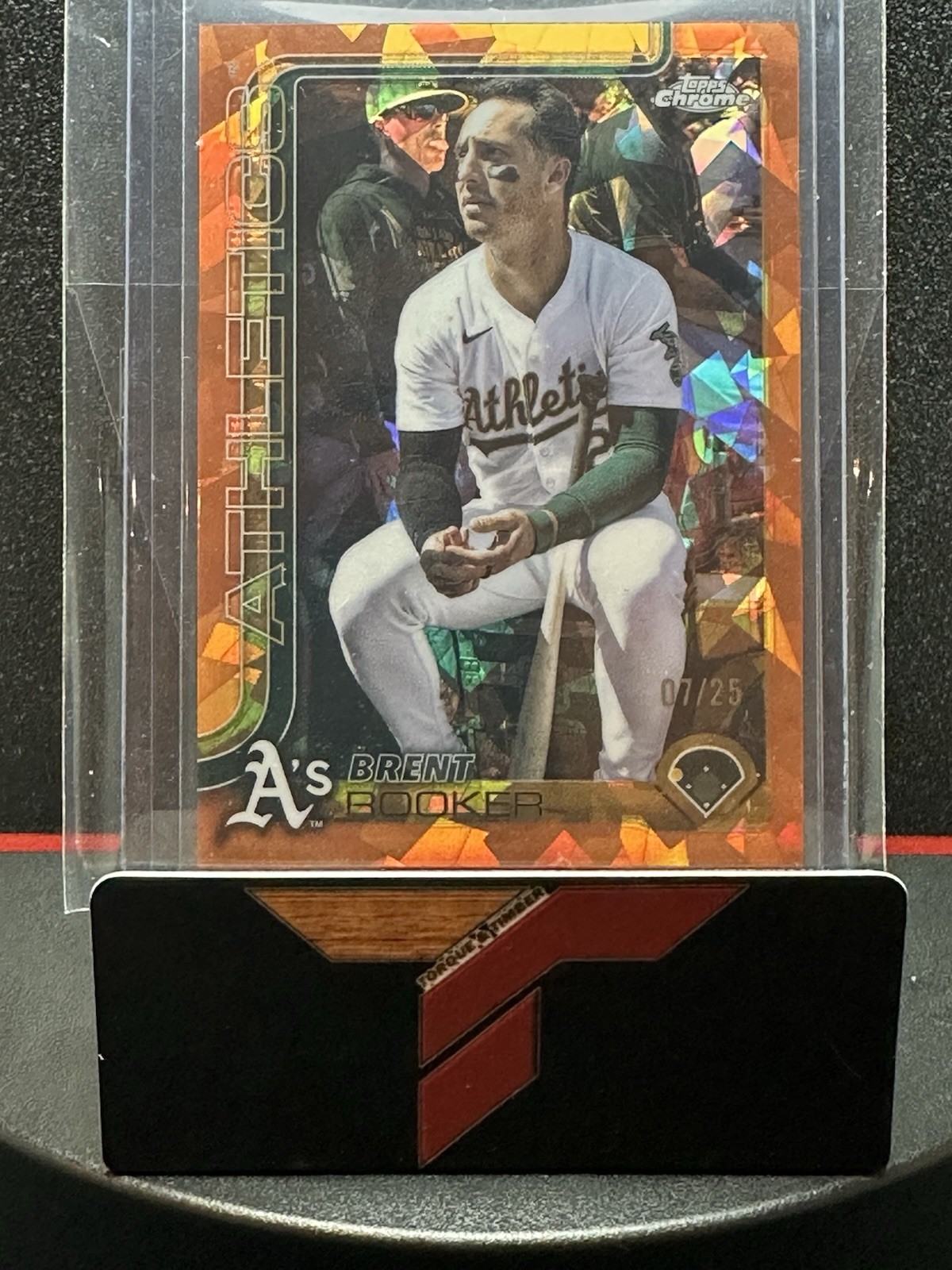 2025 Topps Chrome Sapphire Brent Rooker Orange Refractor Image Variation #d 7/25