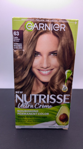 Garnier Nutrisse Nourishing Hair Color Creme, 63 Light Golden Brown Sugar