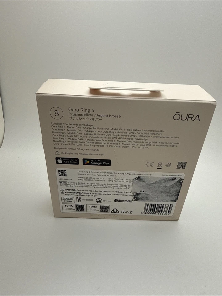 NEW SEALED - Oura ring gen 4 -Size 8- Brushed Silver - Image 3 of 4