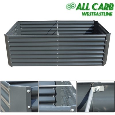 6x3x2ft Outdoor Metal Raised Garden Bed Flower Box 269 Gallon for Vegetables