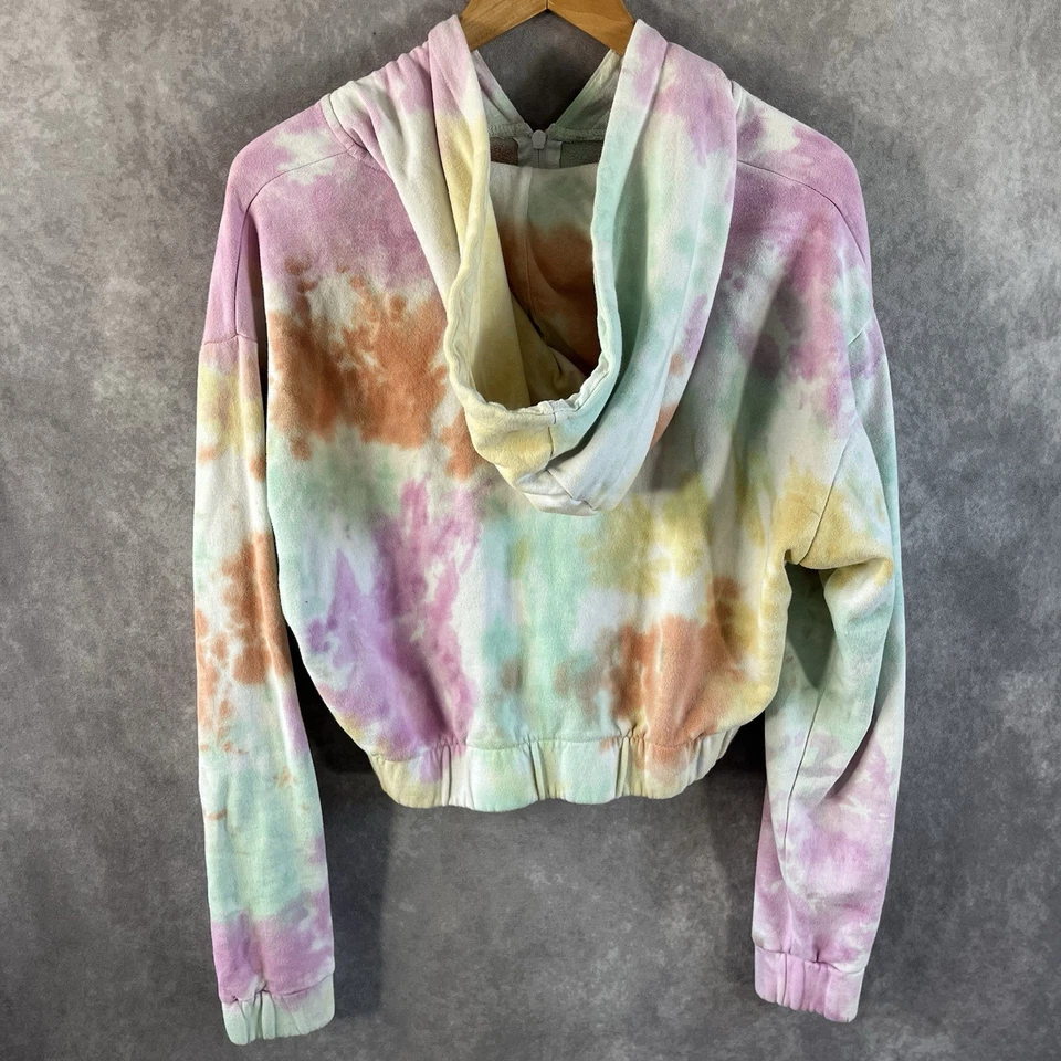 JV By Jac Vanek Sweatshirt Women Large Tie Dye Hoodie High There Mushroom Zip Up - Image 3 of 4