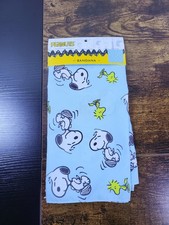 Peanuts Snoopy Woodstock Bandana Light Blue 21x21 Polyester Scarf Head Wrap NWT