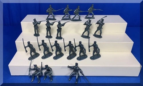 MARX DAVY CROCKETT ALAMO METALLIC BLUE MEXICAN ARMY SHAKO HATS - FREE SHIPPING