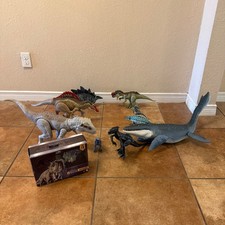 Jurassic World Dinosaur Lot of 10 Mattel Mosasaurus Indominus Rex Sinoceratops