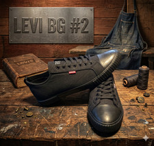 Image of New Men's Levi's ANIKIN C-CVS Low Top Black & White Denim Sneakers Size 13