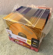 Lot Of 25 Maxell CD-R Music Blank Discs-NOS-Cases-Labels-Free Shipping