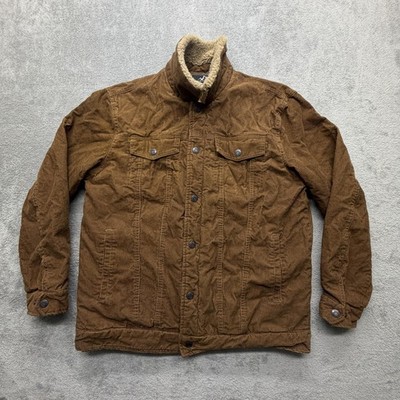 Outdoor Jacket Jacket Mens Large Brown Corduroy Sherpa Lined Bomber Winter