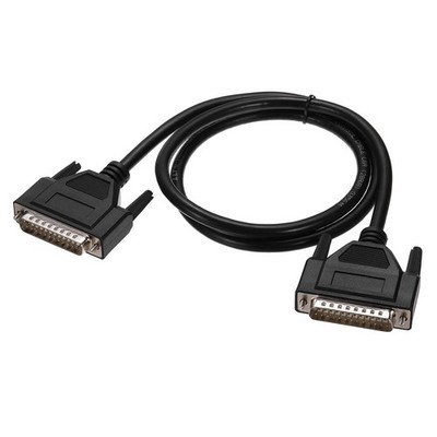 Serial Cable DB25 Male To Male 3.3 Ft Shielded Straight Through Data Cord