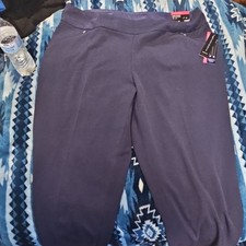 Investments Women's Pants Straight Leg Park Ave Fit Secret Support Navy