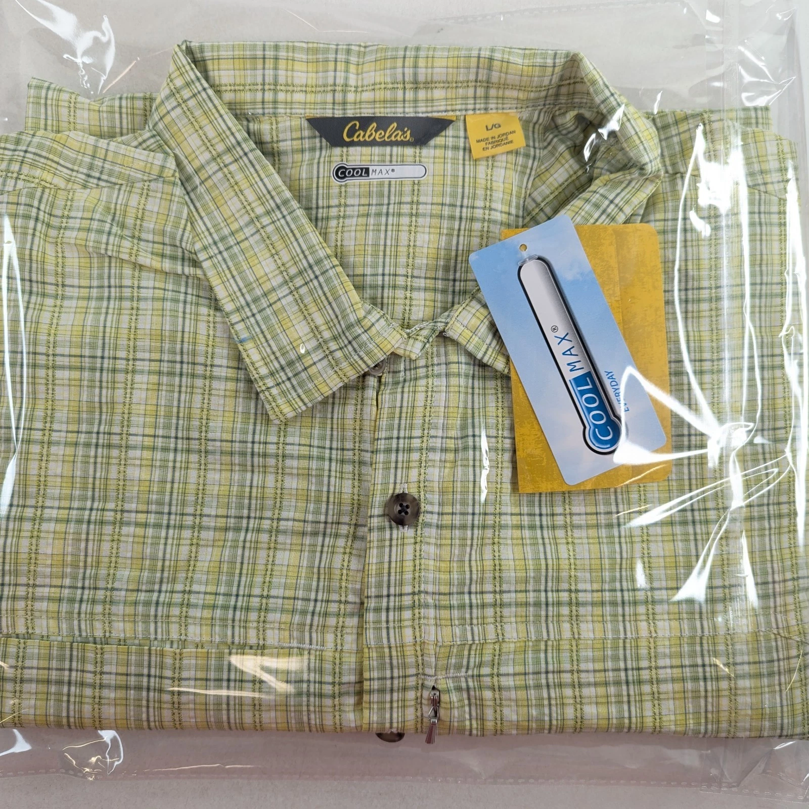 Cabela’s Soft Canvas Trail Men’s L Fish Print Short Sleeve Button Shirt Multi