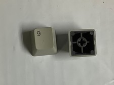 VINTAGE Apple IIe 9 Nine KEYCAP Platinum Blk Back Blk Lettering Org. Replacement