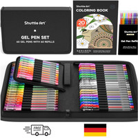 Gelstifte Set 60 StüCk Tragetasche Malbuch Glitzer Neon Pastell Metallic