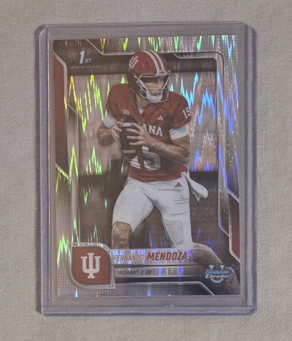 2025 Bowman U Chrome Fernando Mendoza 1st Bowman Stealth Refractor Heisman