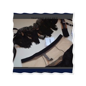 La Perla Fiebre De Amor Fringe Black/Nude SET $2000 RARE  Mesh Appliqu&eacute; Lace