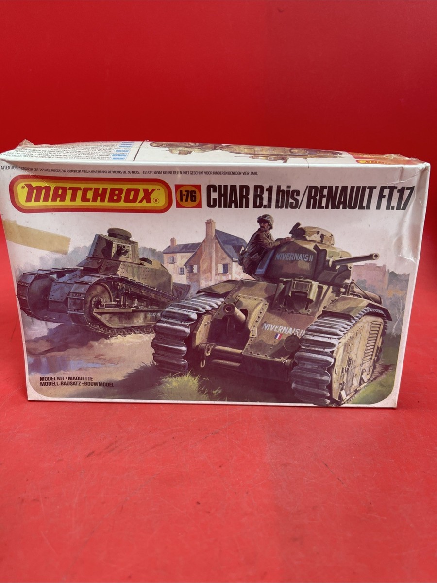 Vintage Matchbox (1980) CHAR B.1 bis/RENAULT FT.17 1:76 Scale