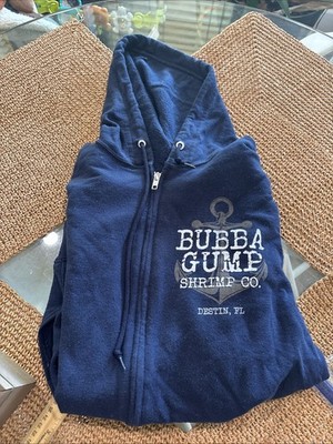 UNISEX SIZE XL BUBBA GUMP SHRIMP FACTORY HOODIE NAVY BLUE SUPER COMFY