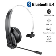 Trucker Bluetooth 5.4 Wireless Headset With Noise Cancelling Mic For Phones PC